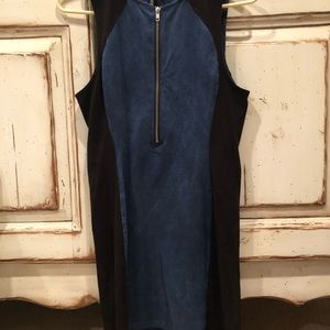 Divided size M black and blue slip dress